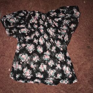 Black flower shirt